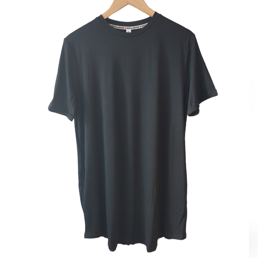 NWT- Unbranded Black Shirt Dress with Pockets Size Large